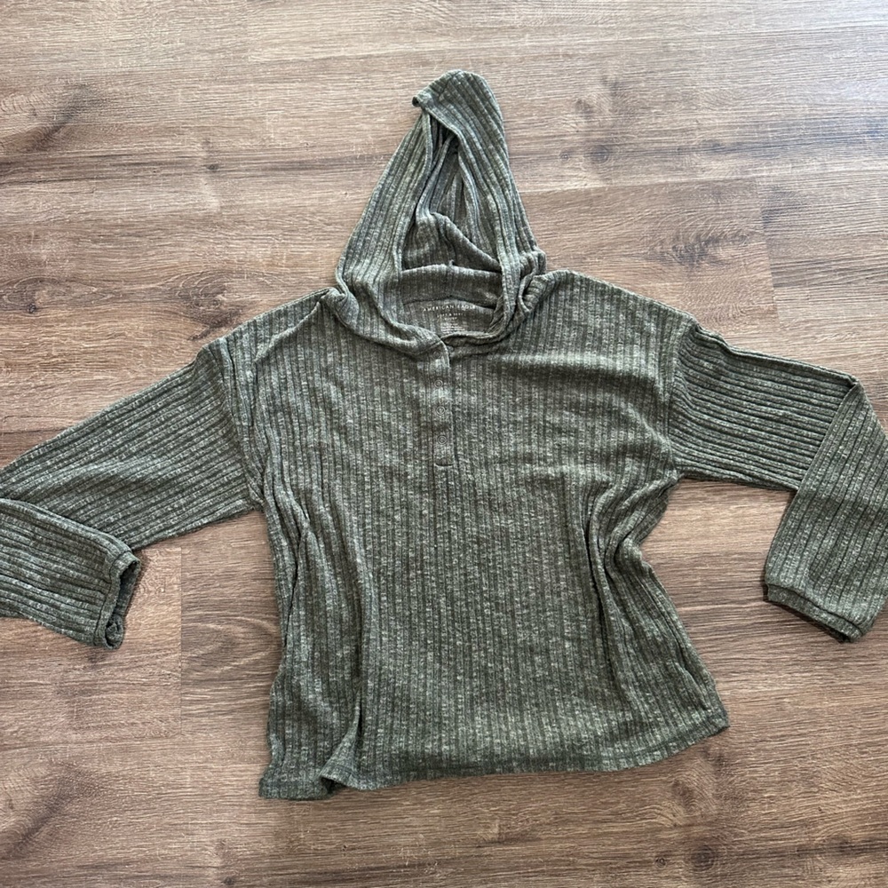 American Eagle Outfitters Green Cowl Neck Sweater